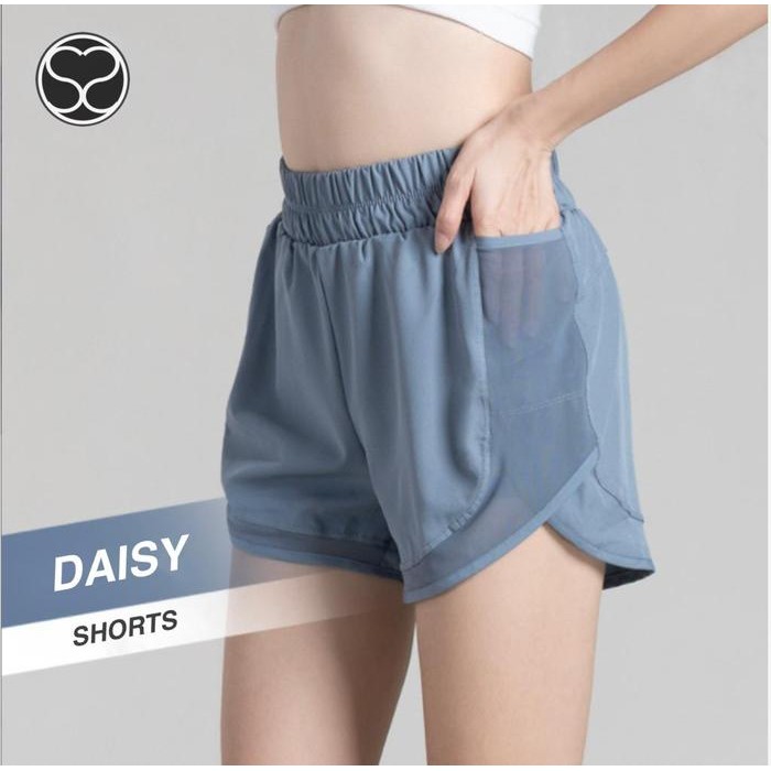 (Allthebest) SecondShape - Daisy Shorts Celana Pendek Olahraga Wanita Running Fitne