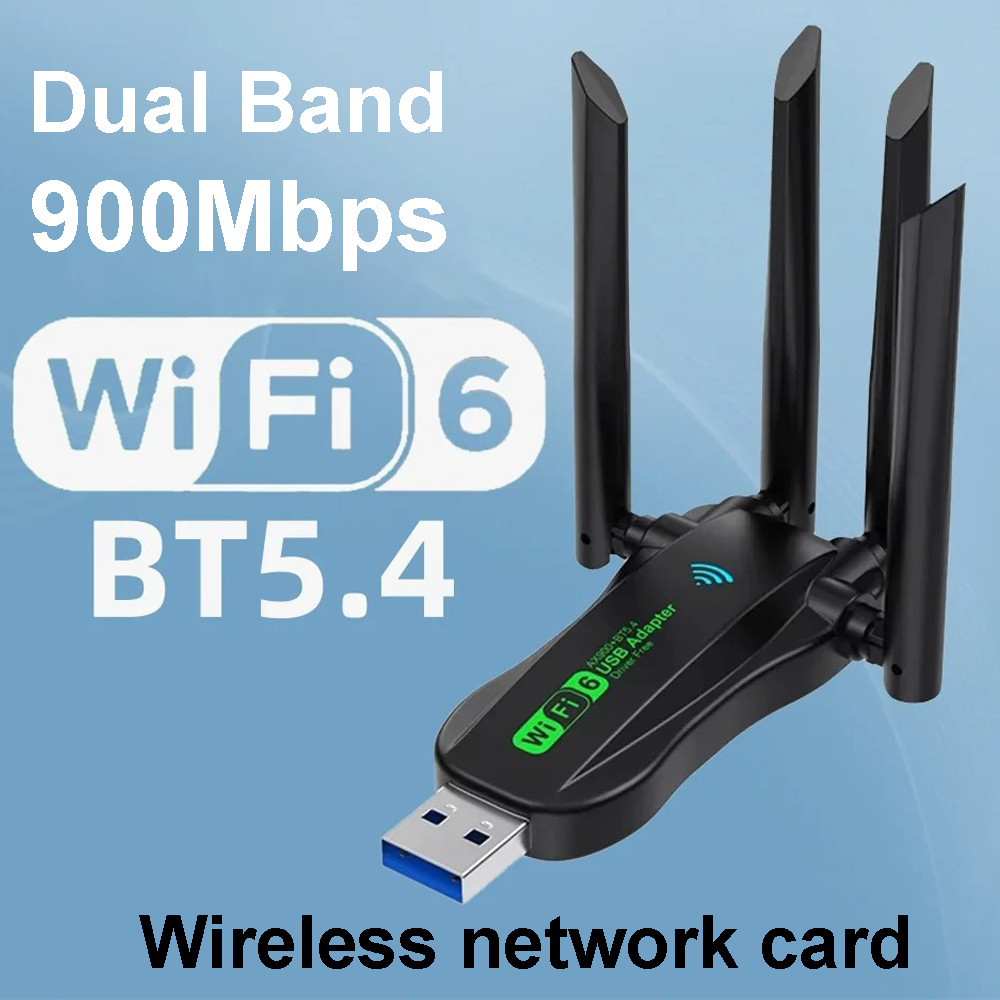 IMPORT WiFi6 USB Adapter Receiver WiFi 6 Blue tooth 5.4 Dongle Wireless Network Card Dual Band 5G