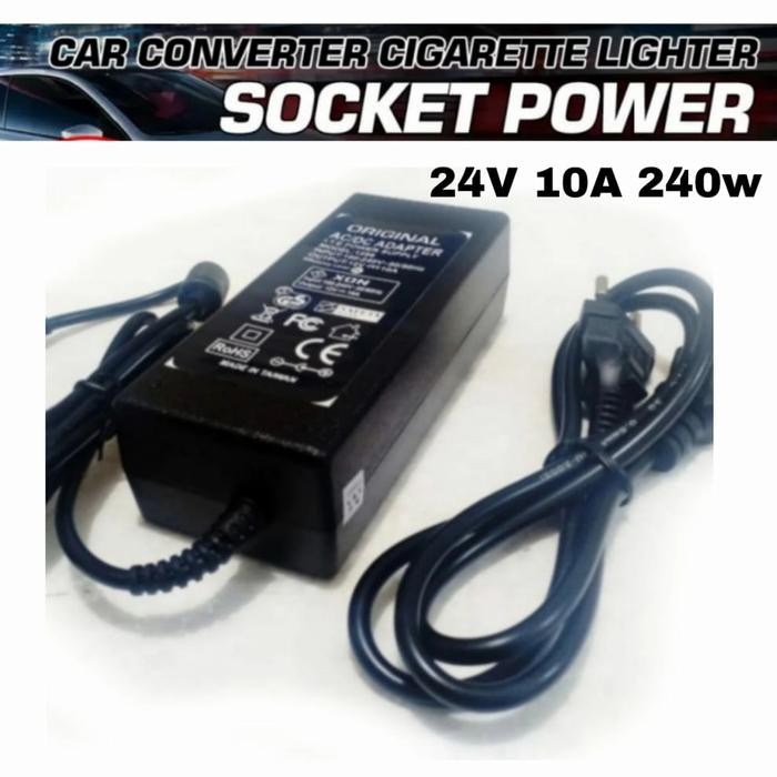 BEST SOCKET ADAPTOR 24V 10A 240W 24 VOLT 10 AMPERE LIGHTER SOKET MOBIL CAR TERMURAH