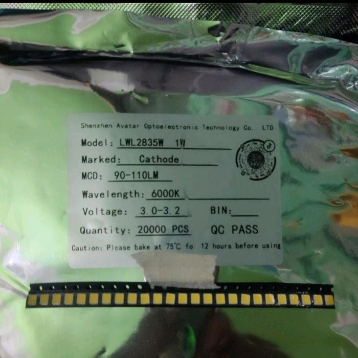 New Led SMD 2835 1W/3V/6000k cold white backligh TV