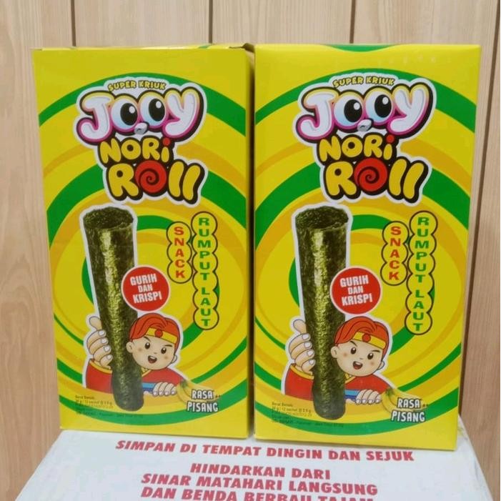 

New COD HARGA KAGETT PAKET RESELLER] JOY NORI ROLL SNACK RUMPUT LAUT (1 DUS 6 BOX@12 PCS 30g)
