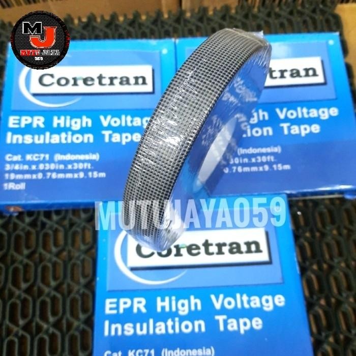 PREMIUM Isolasi Listrik Rubber Tape Tahan Air Isolasi Tarik merk Coretran