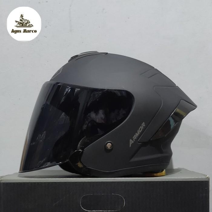 PREMIUM helm js armor hitam dop helem halfface SNI pria wanita KYT NHK GM