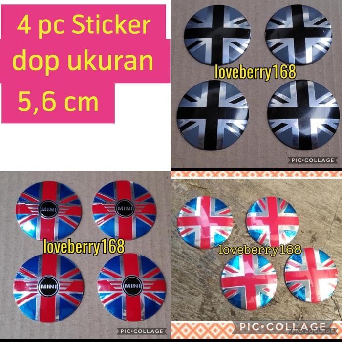 PREMIUM sticker stiker lapisan tutup dop velg mobil logo union jack hitam