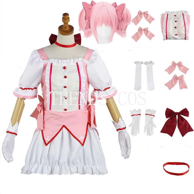 Cosplay Anime Kaname Madoka Cosplay Costume Kaname Dress Wig Kaname Madoka Outfits for Comic Con