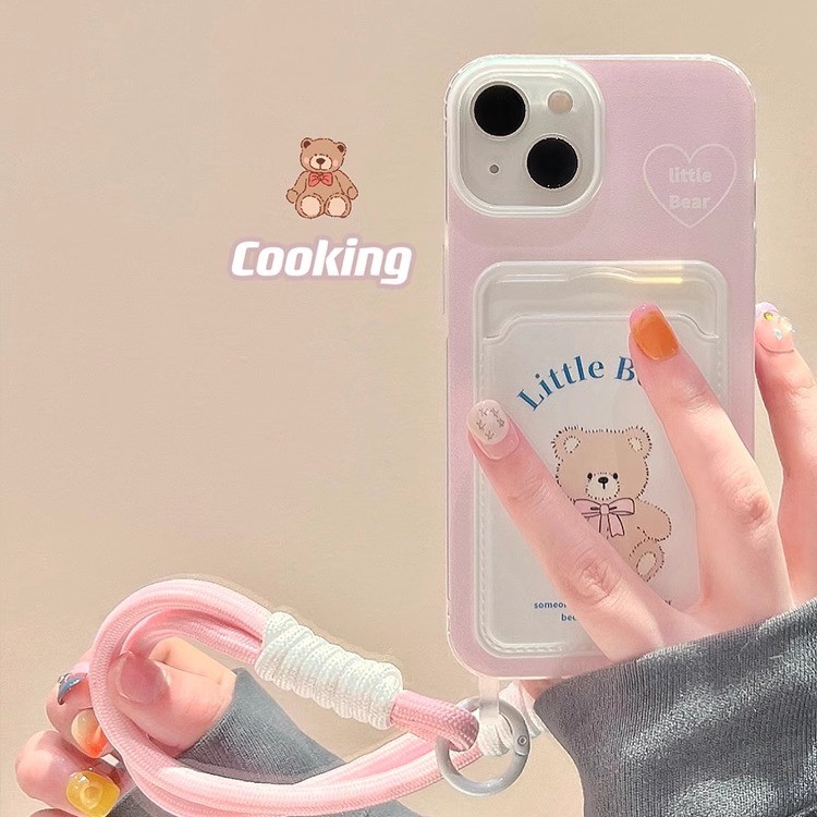 Pink Kartun Candy Bear Tali Case Oppo Reno 13F Reno 13 5G Reno 13F Reno 5F Reno 10 Pro Reno 11F Reno