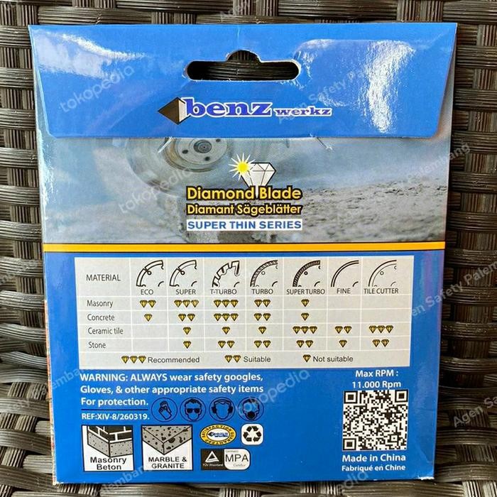 Diamond Wheel X Turbo 4" Mata Potong Keramik Granit Batik Kuning Benz