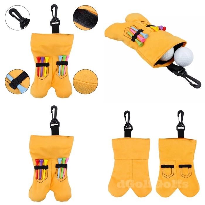 dGolfGolfs Mini Pouch Golf Ball Tee Tas Golf Kecil dengan Gantungan