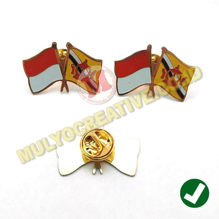 

Pin Bendera Persahabatan Indonesia Dan Brunei - Cross Flag Pin PREMIUM