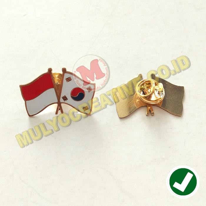 

Pin Bendera Persahabatan Logo Negara Indonesia Dan Korea Selatan PREMIUM