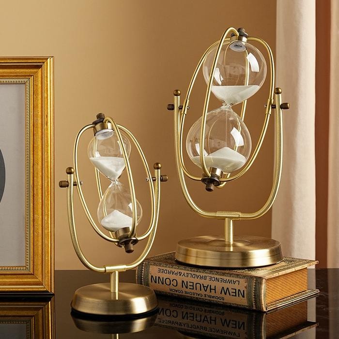 GOLD METAL HOURGLASS DECORATION / ORNAMEN NORDIC HOURGLASS / PAJANGAN