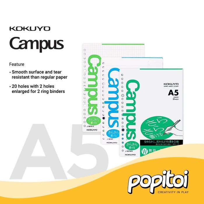 

Kokuyo Campus Paper Refill Loose Leaf A5 Kertas Isi Ulang Binder