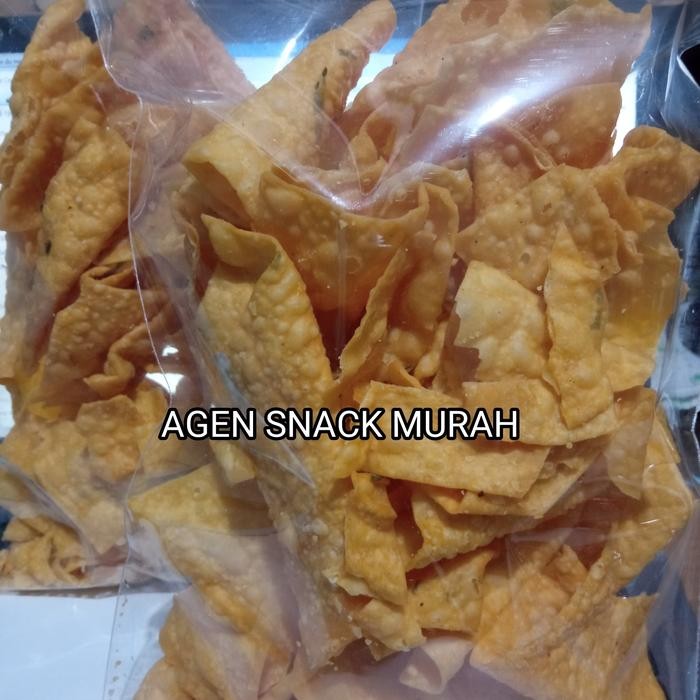 

Ready Keripik Pangsit Bawang 500Gr (1/2Kg) Keripik Aceh Rasa Bawang -Snack Cemilan