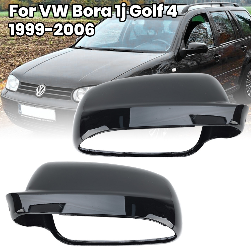 Door Mirror Cover Caps For VW Bora 1j Golf 4  MK4 VW Jetta Passat Ibiza 1999-2006 Black With Buckle 
