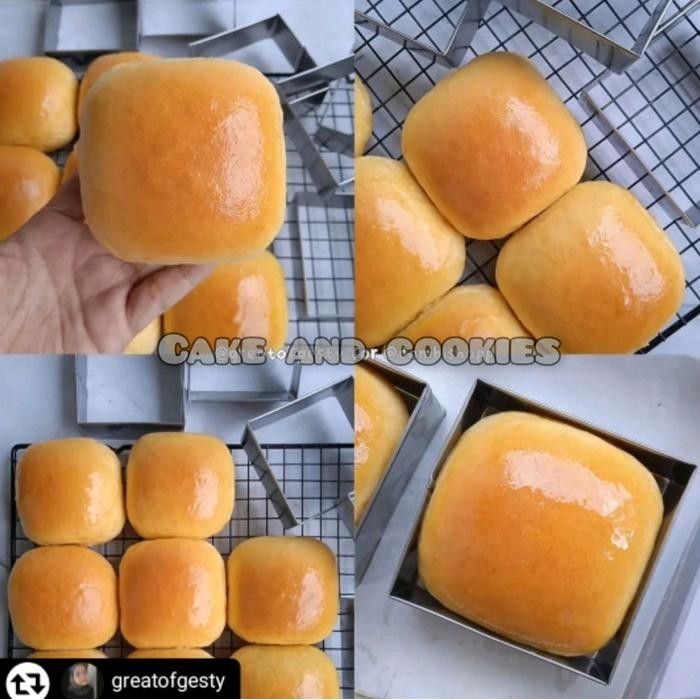Ring roti kotak Ring cutter kotak Cetakan roti bentuk kotak Bahan stainless