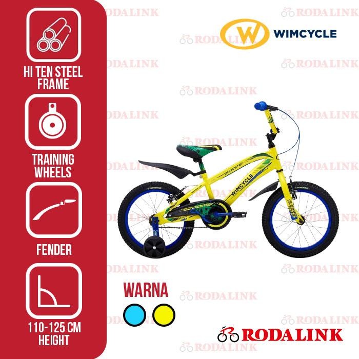 NEW Wimcycle Sepeda Anak 16" Dragster 16 Sepeda Anak BMX Dengan Roda Bantu