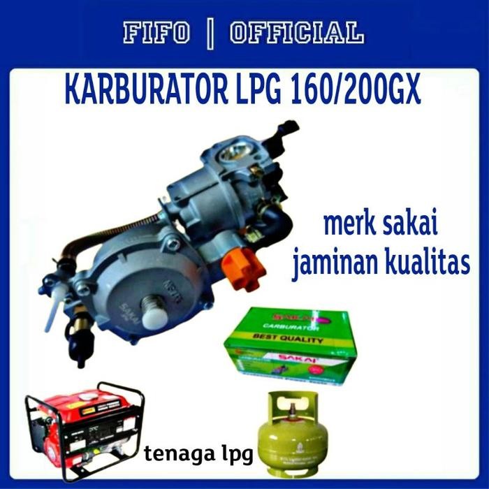 KARBULATOR LPG GX160 200 SAKAI/ KONVERTER KIT GENSET AIR HYBRID BENSIN KE LPG MURAH Mesin Engine