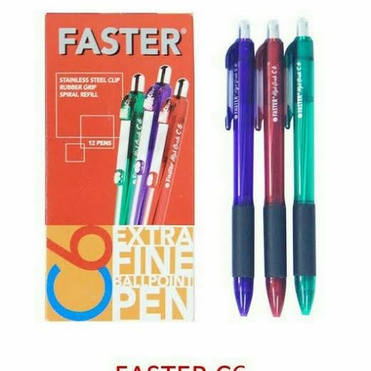 

Pulpen pen faster c6 cetrek biru-hitam ( 12 pcs )