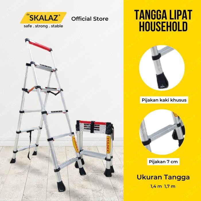 

Terlaris Tangga Teleskopik Lipat 5 Step T.1,4 M Household Merk Stadex By Skalaz
