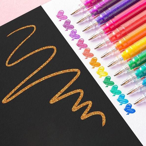 

Winzige Pulpen Gel Lucu Morandi Pulpen Glitter Pena Warna Color Ball Pen 6 Warna Stationary