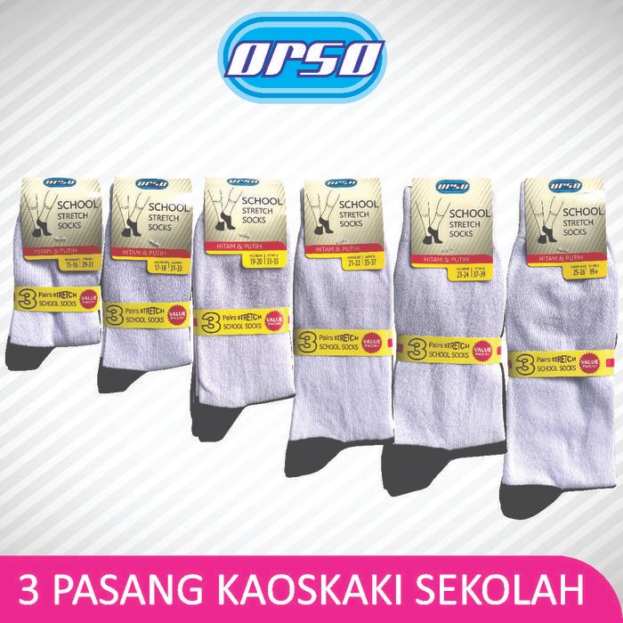 

SIAPKIRIM Kaos Kaki Sekolah HP 3pasang READY STOCK
