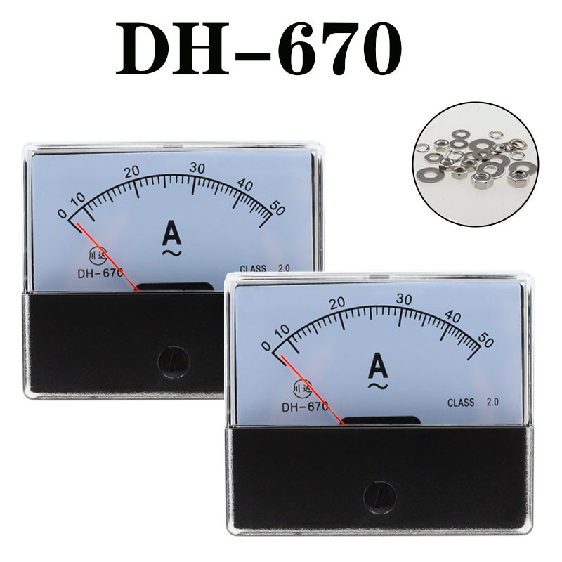 BEST SELLER DH670 Analog Amp Panel Meter Current Ammeter Mechanical Pointer 1-500A AC Ampere Meter D
