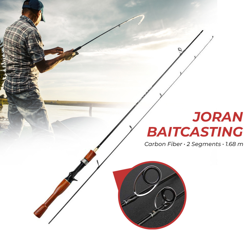 Promo TaffSPORT KBW Joran Pancing Baitcasting Carbon Fiber 2 Segments 1.68M - KB300 mancing jadi sat