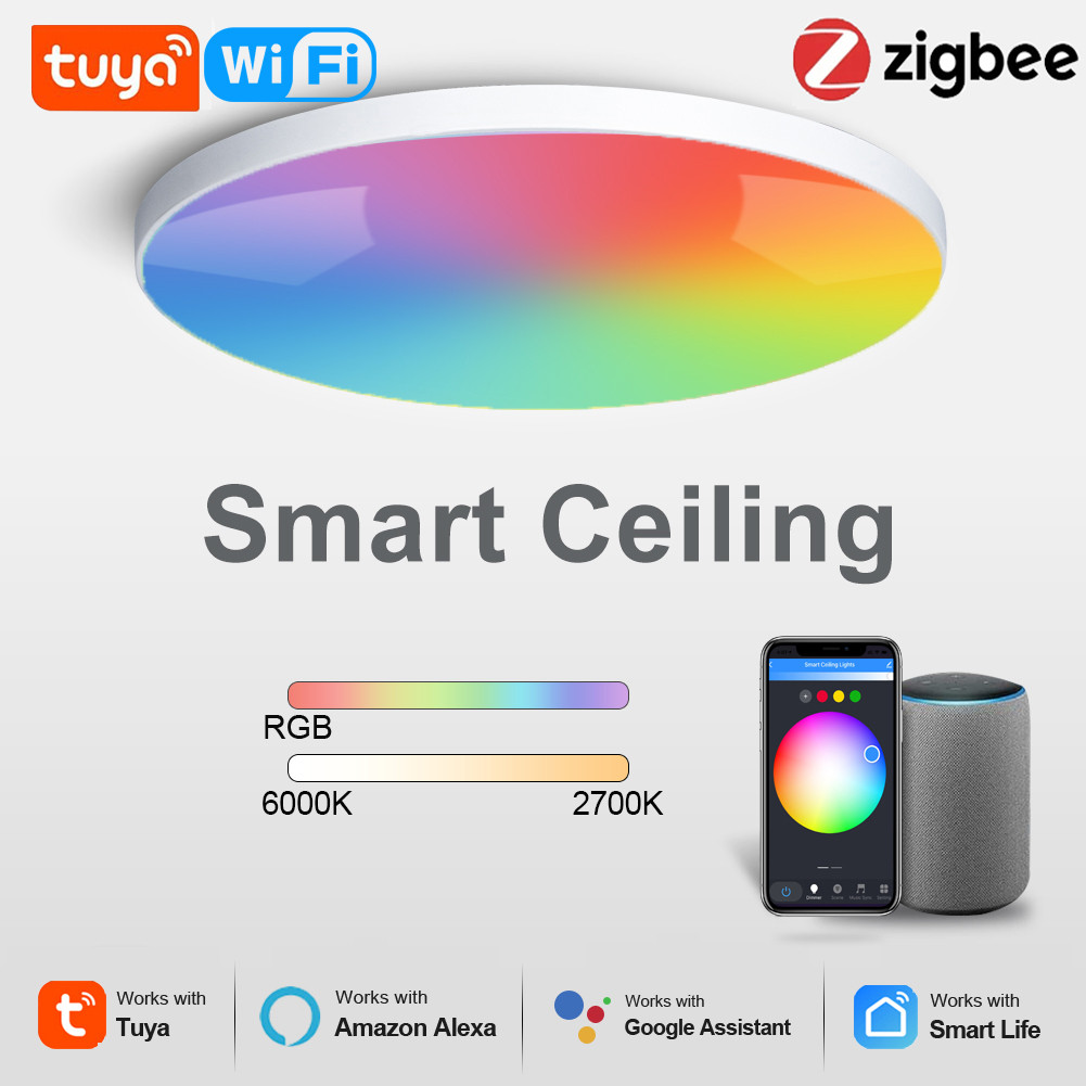 40W 24W Tuya Zigbee Smart Ceiling Light Wifi RGBCW Led Ceiling Lamp