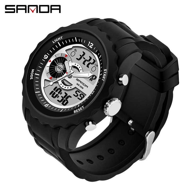 2022 Fashion Sanda Military Sport Watch Men Waterproof Electronic Led