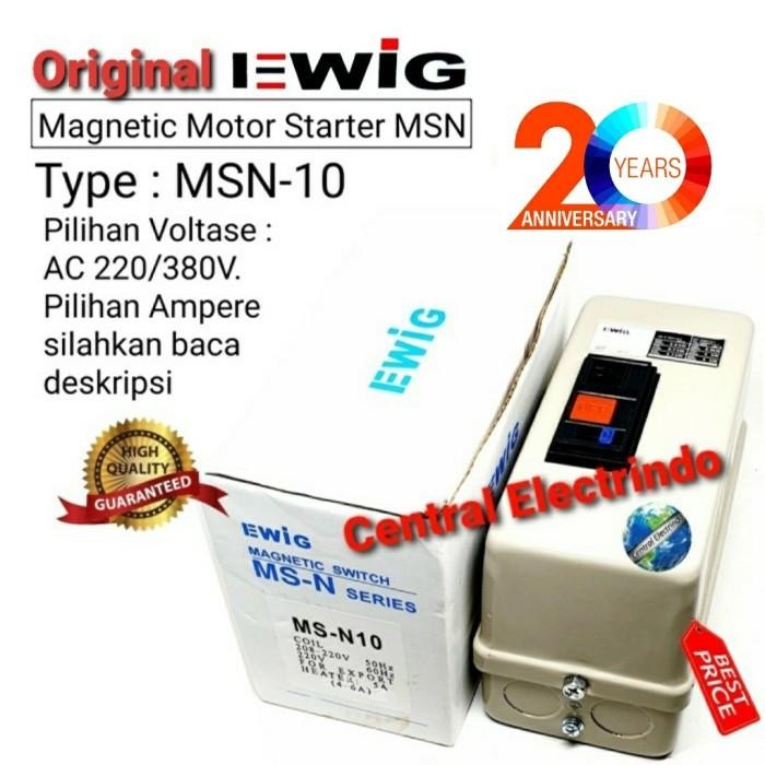 Magnetic Motor Starter Ewig Msn-10 220Vac/380Vac.