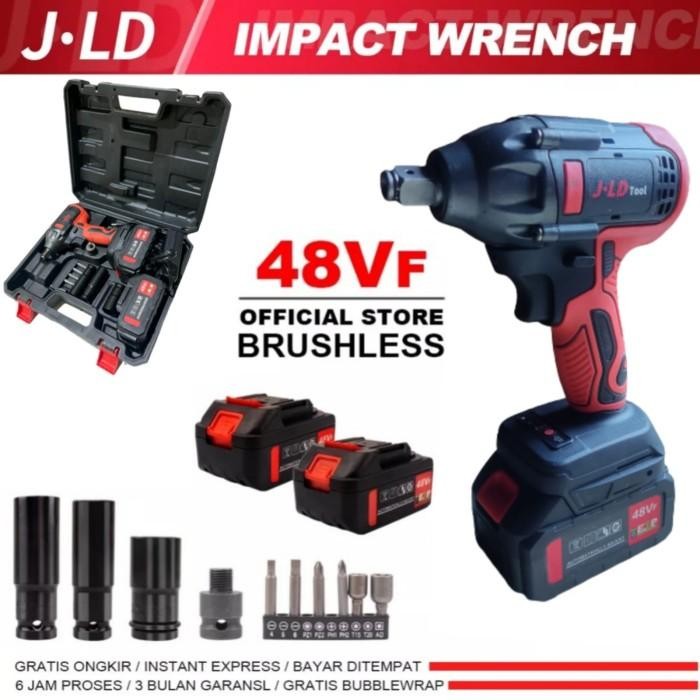 [Allthebest] JLD IMPACT WRENCH CORDLESS TOOL 48V 2 BATERAI MESIN PEMBUKA BAUT
