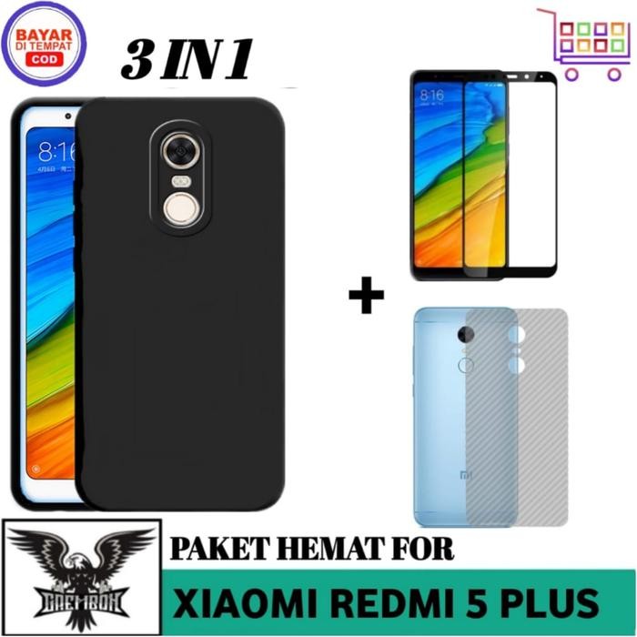 CASE XIAOMI REDMI 5 PLUS SOFT CASE FREE GARSKIN CARBON 3D