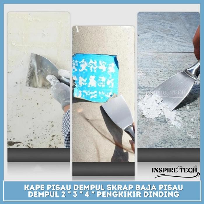 Kape Pisau Dempul Skrap Baja Pisau Dempul 2 " 3 " 4 " Pengkikir Dinding Tembok