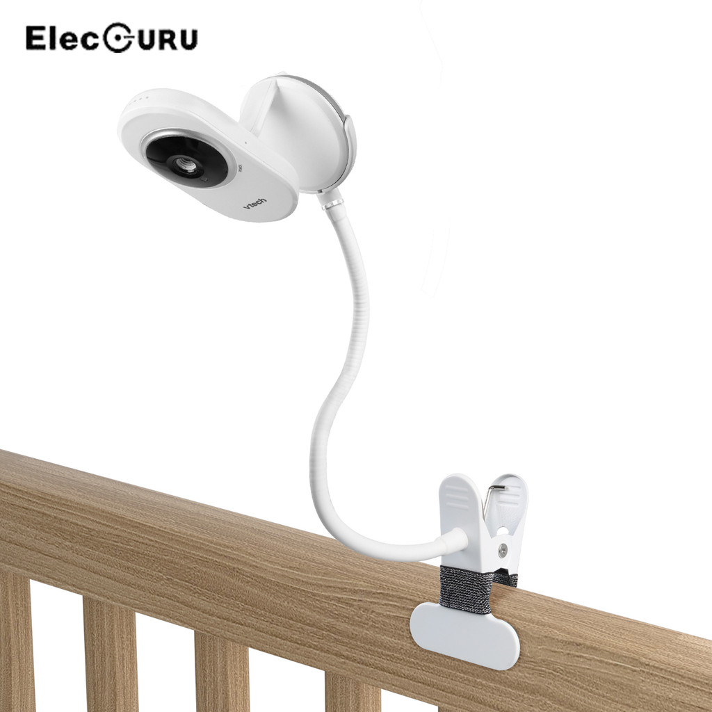 Flexible Clip Clamp Mount with Base For VTech VM350/VM320 Baby Monitor,Clip to Crib Cot Shelves or F
