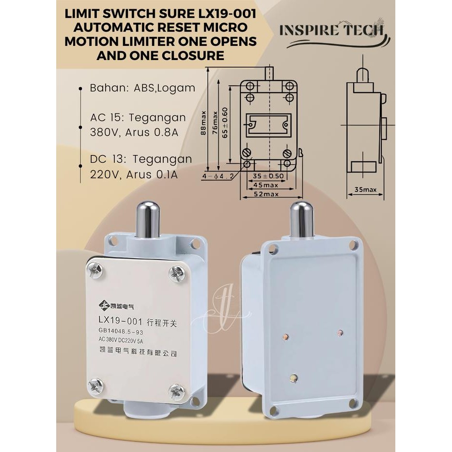 Limit Switch Sure Lx19-001 Automatic Reset Micro Motion Limiter One Opens And One Closure