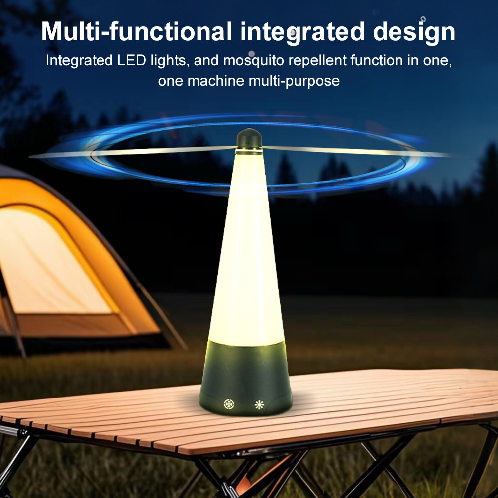 Fly Repellent Fan with LED Light USB Rechargeable Outdoor Fly Fan Portable Mosquito Repellent Fan fo