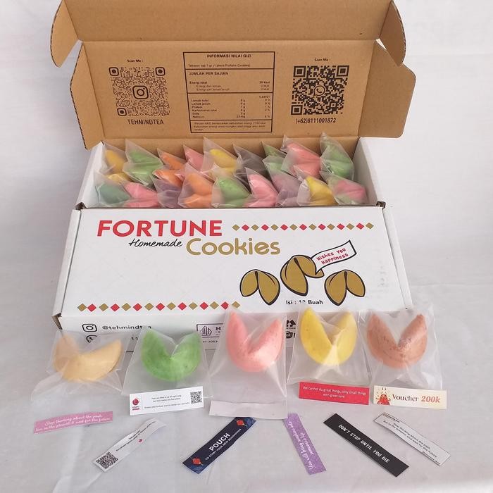 

Fortune Cookies Colo warna warni Box@12 piece kue Kering keberuntungan best seller