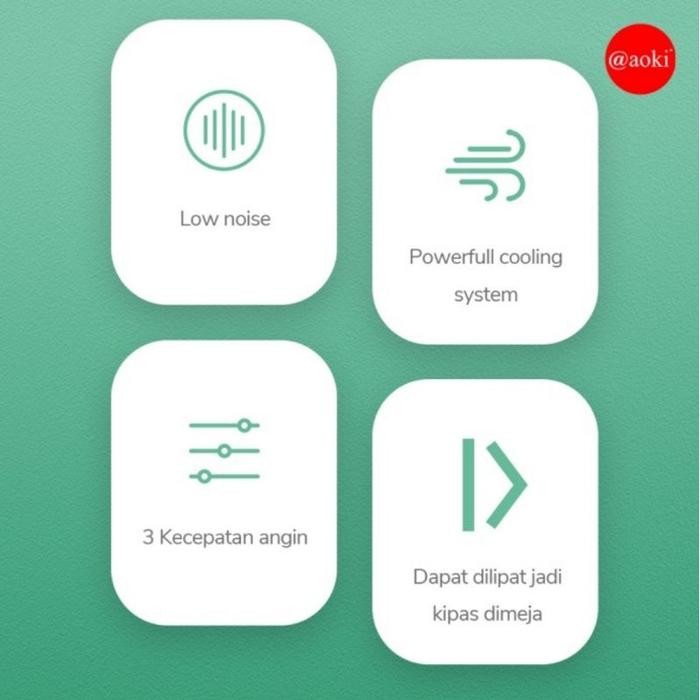 (Expert) Aoki Mini Fan Portable USB Charge / Kipas Angin Genggam + Lipat