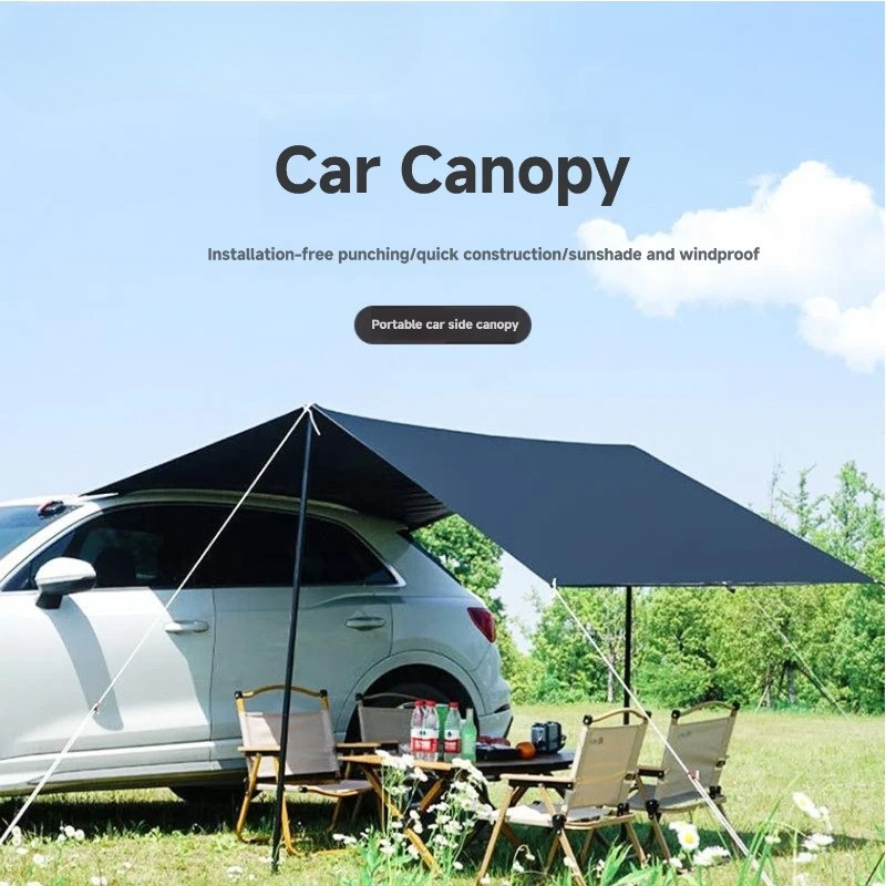 New Portable Car Awning Tarp Lightweight Vehicle Awning for Camping Outdoor Rear Vehicle Awning
