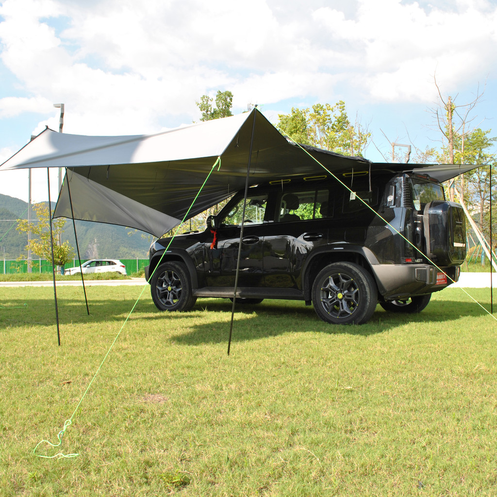 SUV Tailgate Tent with Three Side Awning Shade Transmittance, Car Side Tent, Hatchback Car Tent,