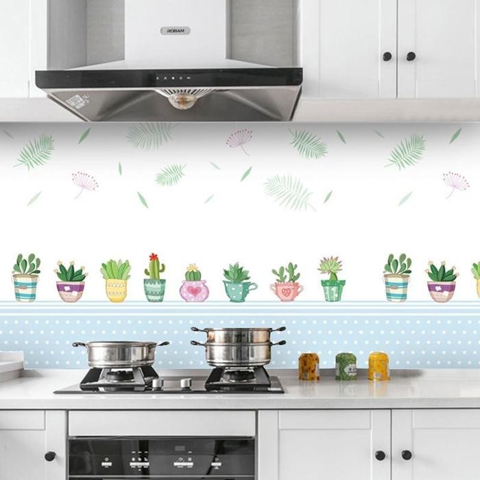 wallpaper dapur anti air anti api motif alat alat dapur 60cm6M wallpaper / stiker dinding dapur