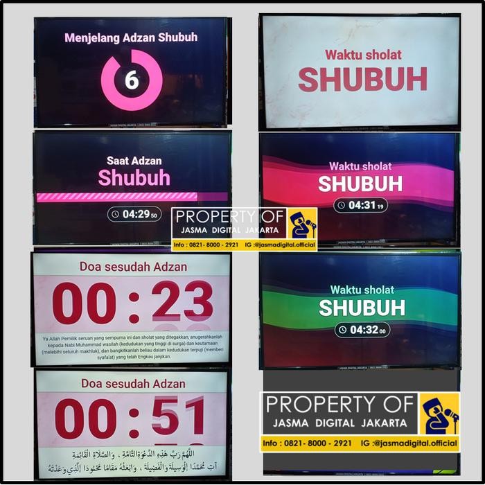 buo Jasma Versi Spesial Edition Jam Jadwal waktu Sholat Masjid TV LED
