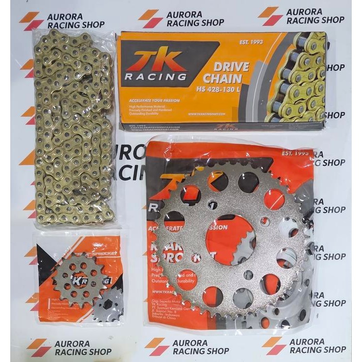 Gear Set Tk 428 Honda Tiger & Rantai Tk 428 Hs Gold