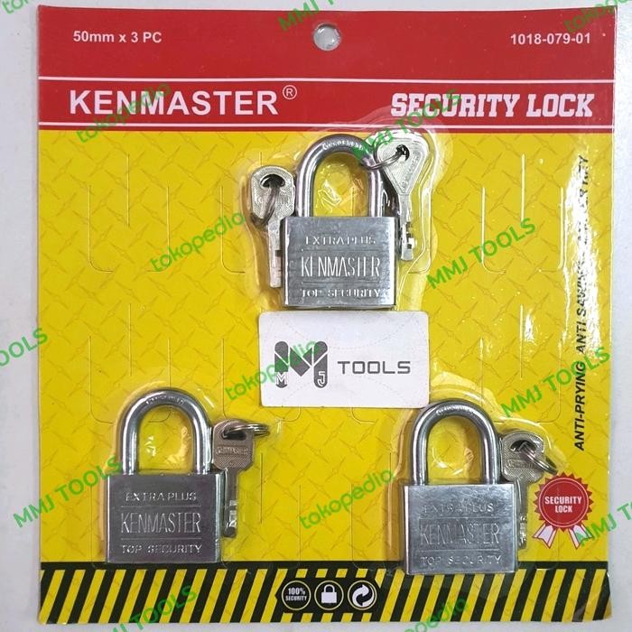Gembok Master Keys KEN MASTER 50mm 3 pcs - KEN MASTER Gembok Master
