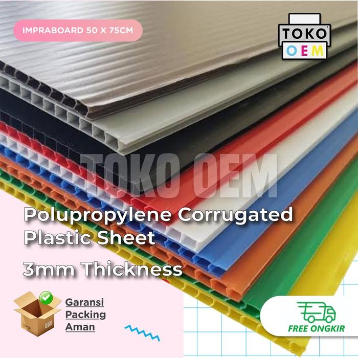 PREMIUM IMPRABOARD INFRABOARD KARTON PLASTIK LEMBARAN TEBAL 3MM 50 x 75 cm