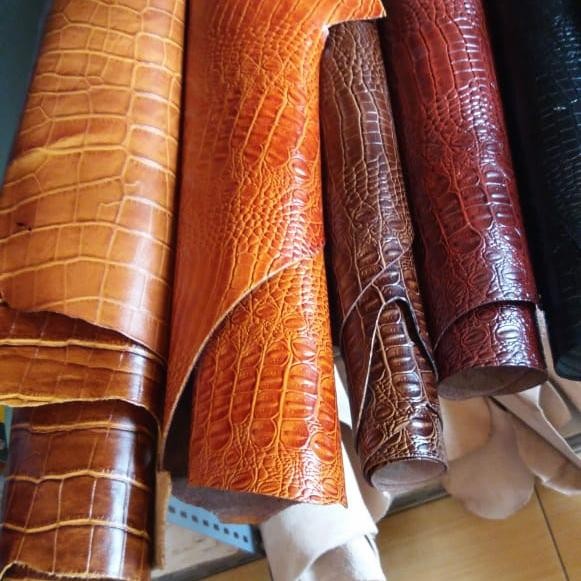PREMIUM Kulit sapi lembaran Emboss Buaya Kulit Sapi Lembaran emboss Croco