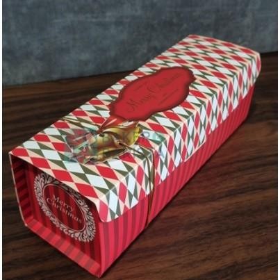 (Expert) Dus Bolu gulung box cake kue sunway natal christmas motif balon - Merah