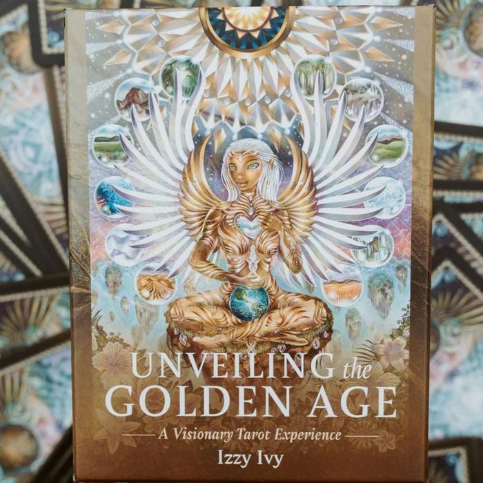 Unveiling the Golden Age: A Visionary Tarot Experience by Izzy Ivy Blue Angel Deluxe Tarot Deck