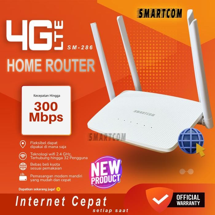 SMARTCOM - Wifi Wireless Router Sim Card 4G LTE SMARTCOM - XM286 300Mbps shoperGADGET