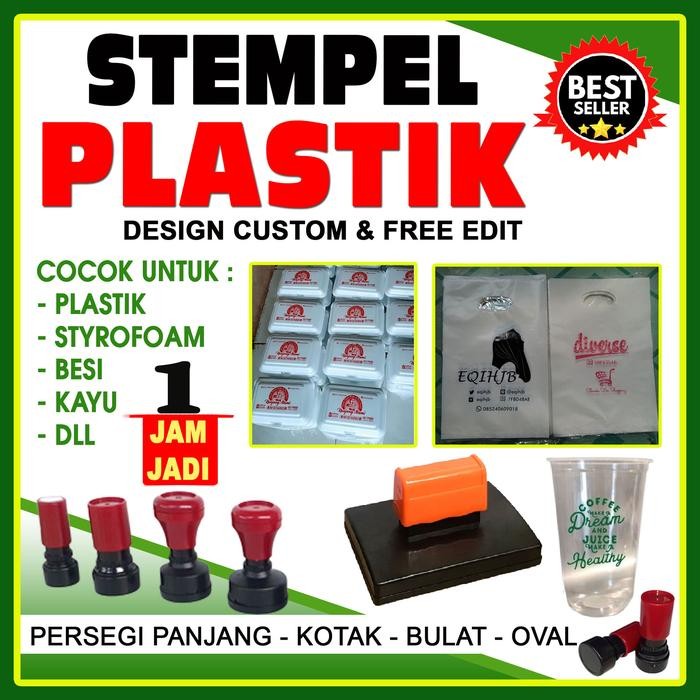 

Stempel Plastik / Sterofoam / Mika + Free Tinta Permanent Waterproff